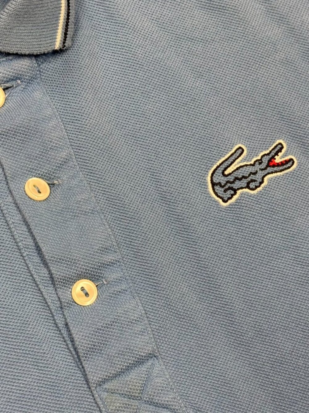 Lacoste Polo Shirt Pique Cotton Short Sleeve Blue Large - Picture 3 of 7
